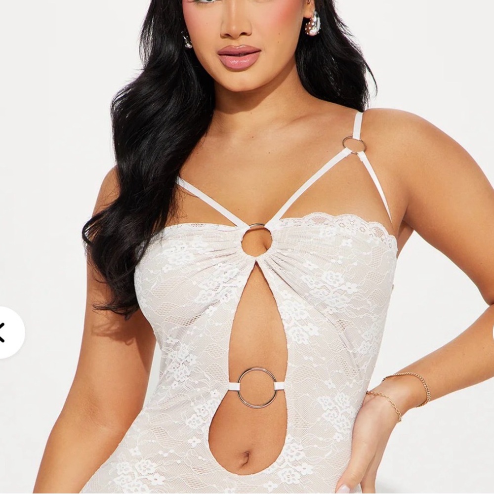Fashion Nova Cream Lace Cutout Jumpsuit - Picture 3 of 3